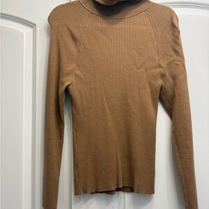 Banana Republic Tan Ribbed Turtleneck Sweater